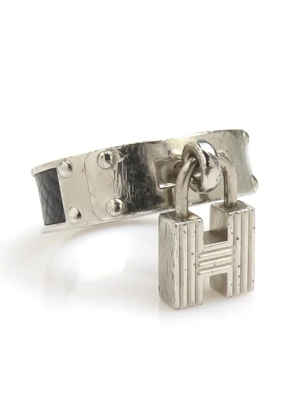 Auth Hermes H Cadena Charm Scarf Ring #339248H16B